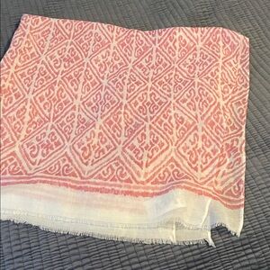 Susan Graver Pink and White Scarf